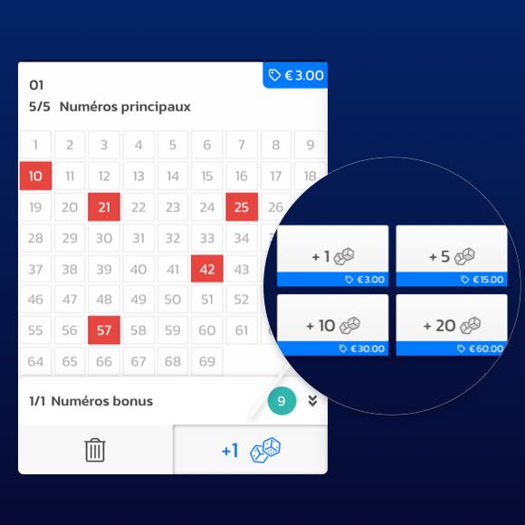 Ou utilisez la méthode de sélection rapide pour choisir vos numéros