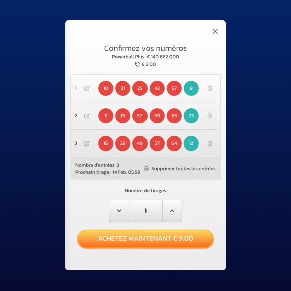 Confirmez vos numéros et participez aux futurs tirages